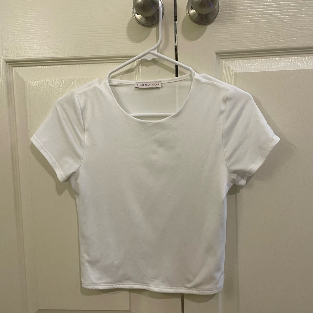 Soft Basic White Crop Top - image 1